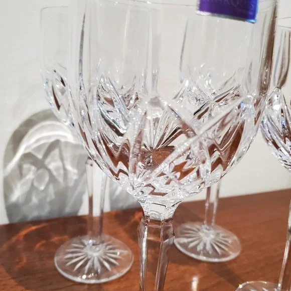 Set Of 4 Waterford Crystal Marquis Brookside Wine Goblet Glass 12oz 8 5/8 